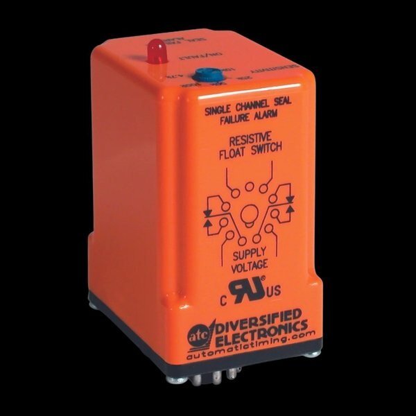 Dual Func PlugIn Seal Failure Temp Relay, Mode Sel, 47100k ohm, 24VAC, Atc Diversified Electronics, Mfr#: SPM-24-AEAS-100K